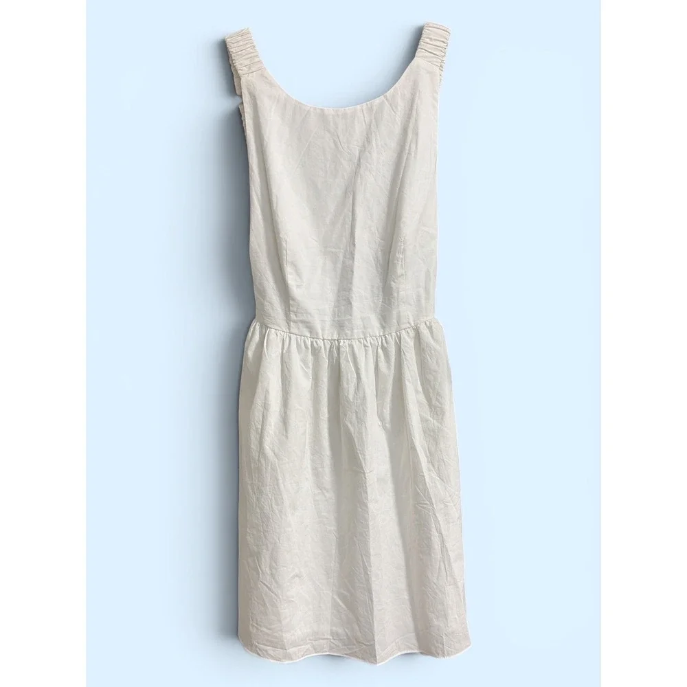 VICI x Gina White Open Back Ruched Strap Mini Dress‎ Womens Size Medium NWT